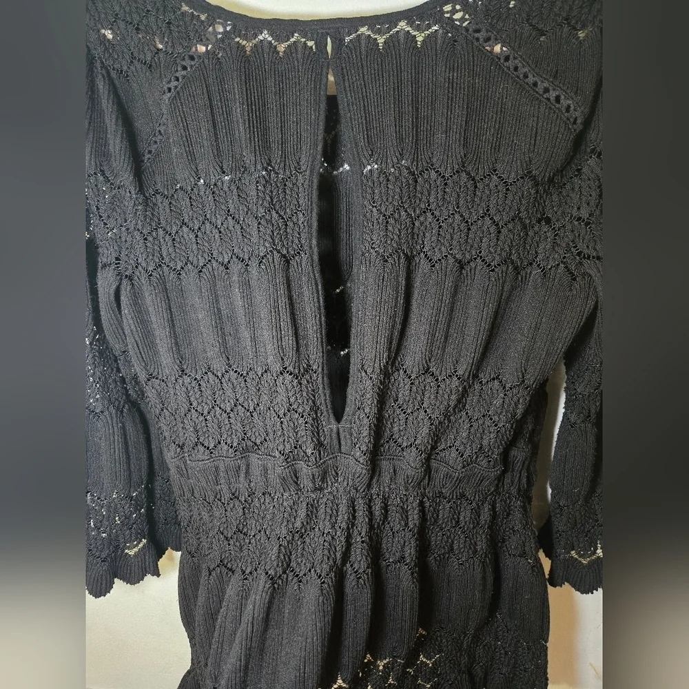Free People Fire Island Cinch Top Black Small